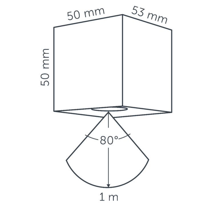 In Lite Cubid Dark Grey wandlamp