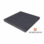 Antraciet Schellevis Oud Hollandse tegel 60x60x5 met poriënstructuur op witte achtergrond