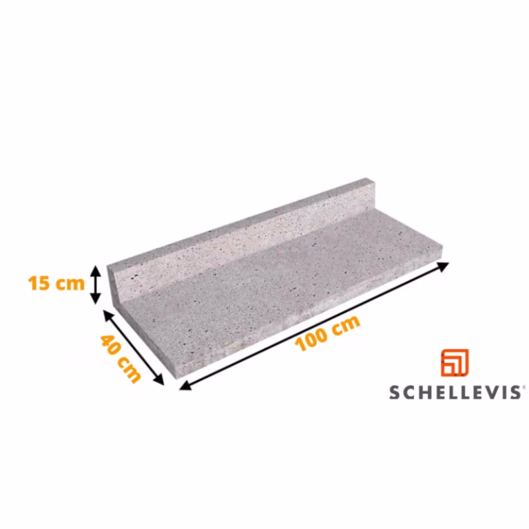 Schellevis Traptrede L Model Grijs 100x40x15