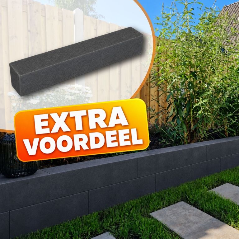 EXTRA VOORDEEL - Stapelblokken 12x12x60 Antraciet strak
