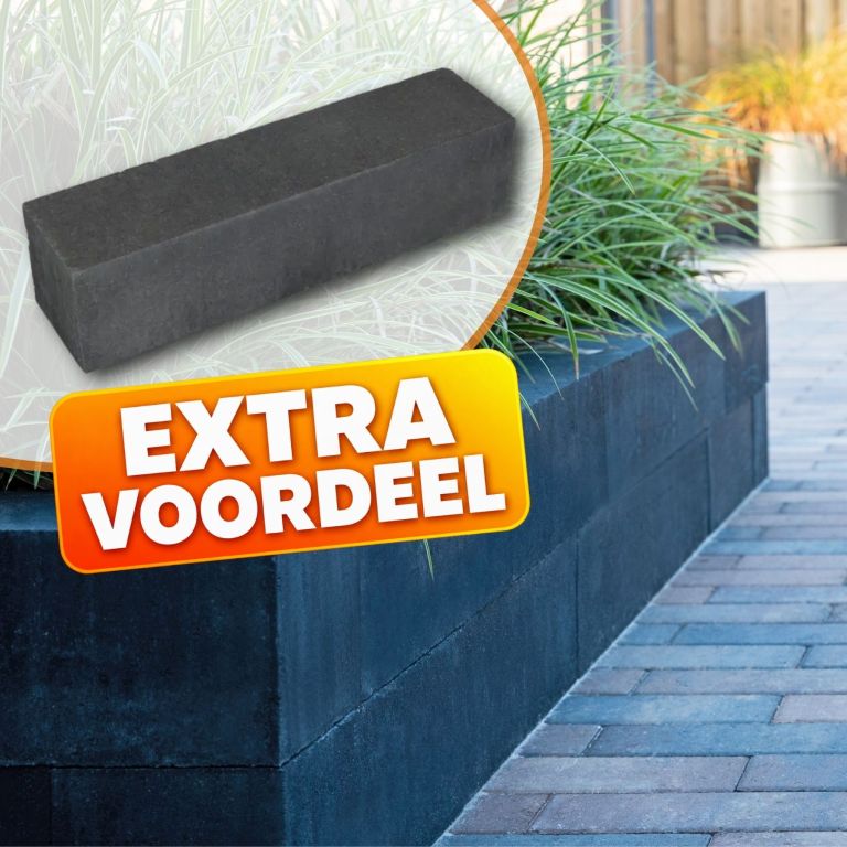 EXTRA VOORDEEL - Stapelblokken 15x15x60 Antraciet strak