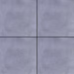 Vier blauwgrijze GeoCeramica Fumato Mezzo tegels 60x60 met zwarte voeg, bovenaanzicht