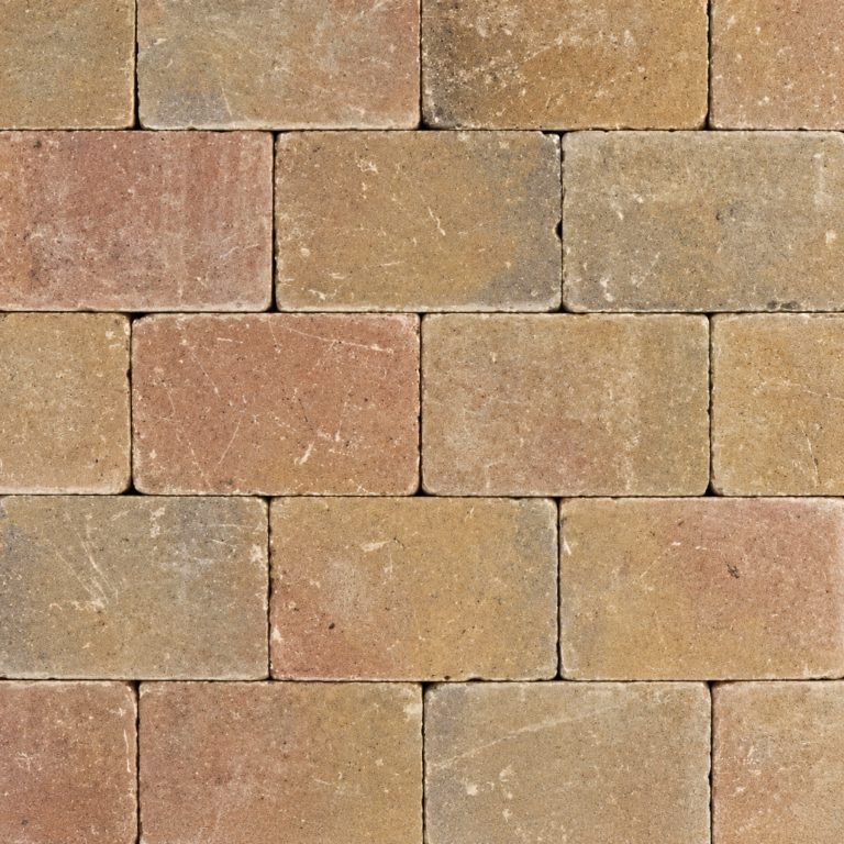Metro Trommelsteen 15x15x6 Brons Genuanceerd