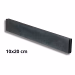 Zwart antraciet opsluitband 10x20x100 los op witte achtergrond met maataanduiding