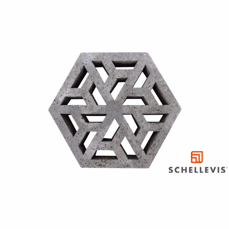 Schellevis Oud Hollands Grasbeton tegel 37,5x37,5x7 cm antraciet 6 kant