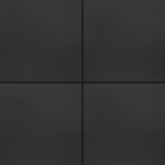 Vier Soft Comfort 60x60x4 Nero tegels naast elkaar in zwart, bovenaanzicht