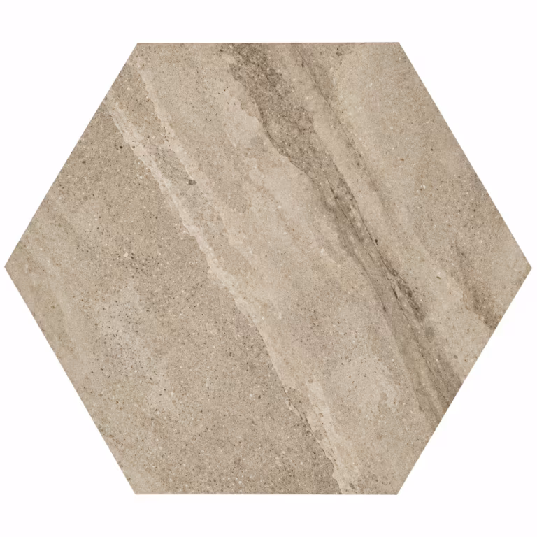 Staptegel Hexagon Cappuccino 2 cm Keramisch