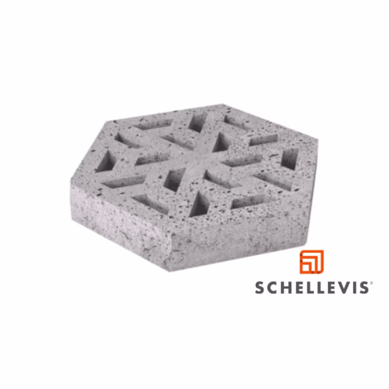 Schellevis Oud Hollands Grasbeton tegel 37,5x37,5x7 cm grijs 6 kant