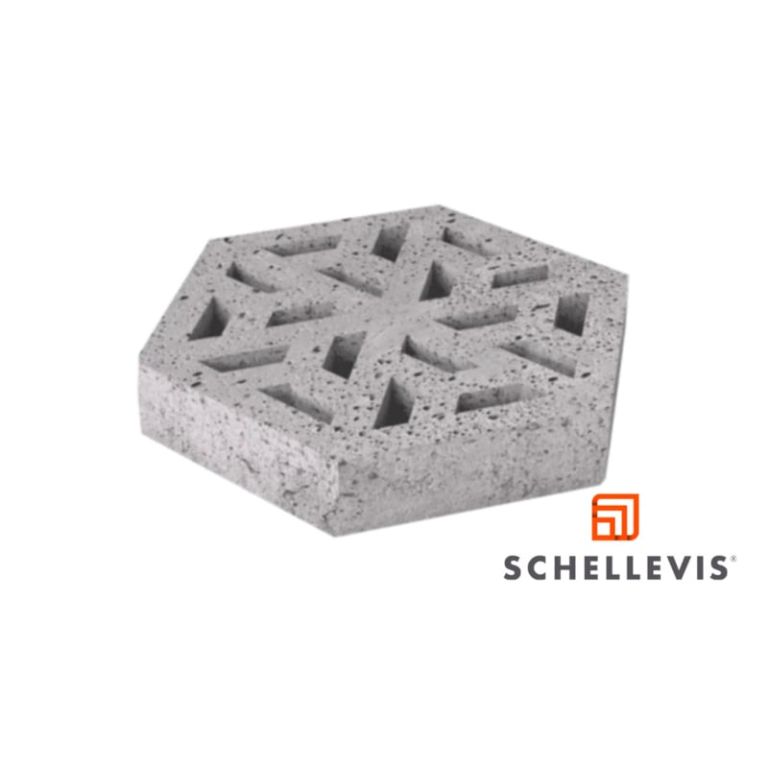 Schellevis Oud Hollands Grasbeton tegel 37,5x37,5x7 cm grijs 6 kant