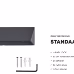 Standaard meegeleverd bij Wedge Slim: Easy Lock, kabel, schroeven, pluggen en Torx sleutel