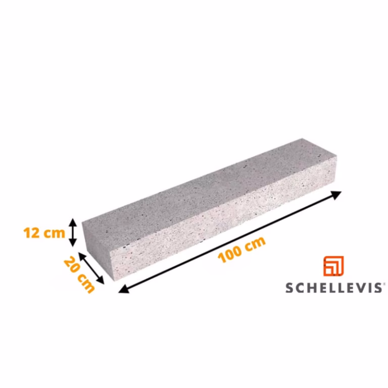 Schellevis Betonbiels Recht Grijs 100x20x12
