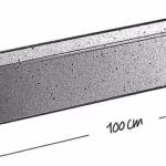 Tekening van opsluitband met maten 8x20 cm en lengte 100 cm
