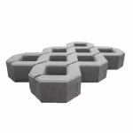 Grastegel 60x40x10 cm Grijs