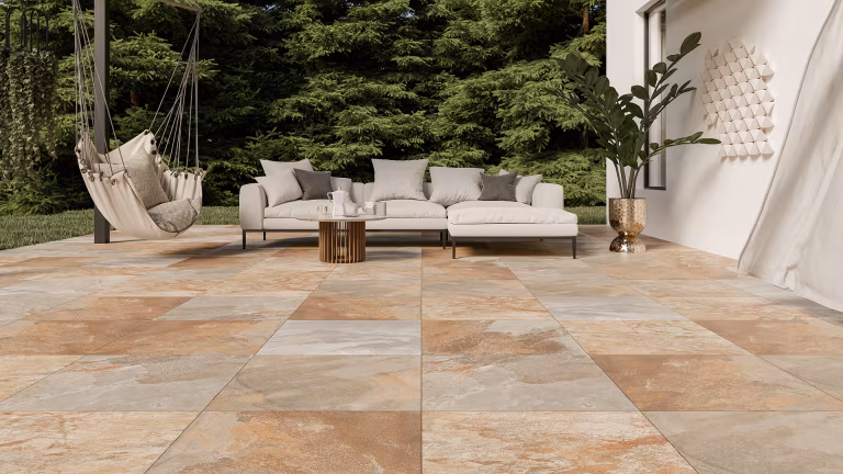 Cerasun 60x60x4 cm Savona Multi Antracite sfeer