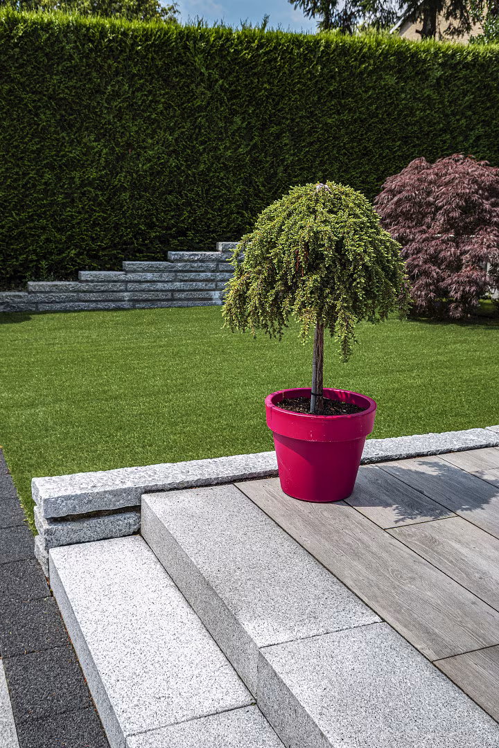 Natuursteen Traptrede Graniet Lichtgrijs Piazzo Linea 35x15x100 cm verhoging