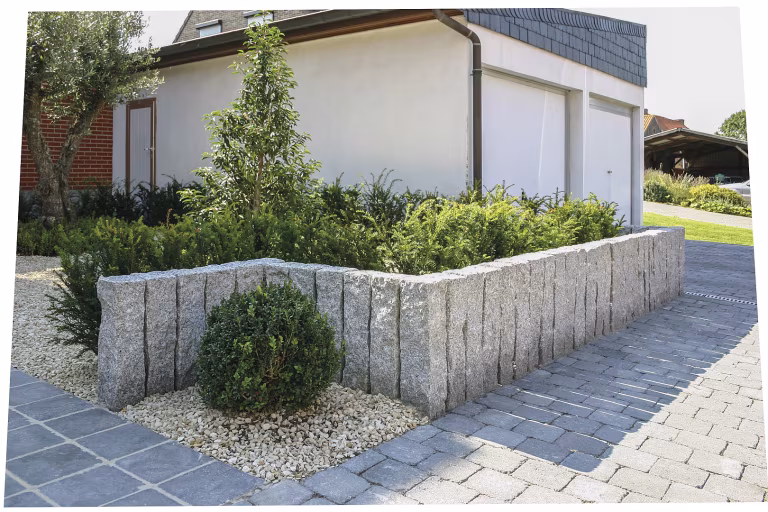 Natuursteen Palissade Graniet Lichtgrijs Classic 12x12x100 cm borderrand