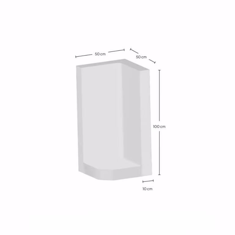 Hoek L-Element 100x50x50x10 cm zichtbeton Grijs