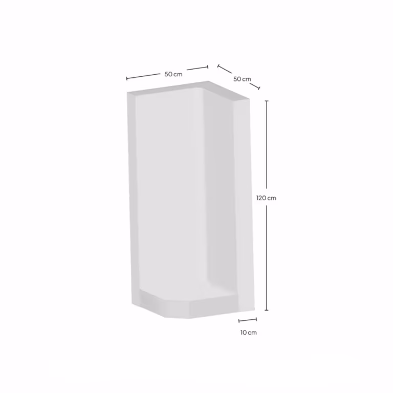 Hoek L-Element 120x50x50x10 cm zichtbeton Grijs