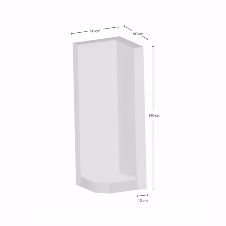 Hoek L-Element 140x50x50x10 cm zichtbeton Grijs