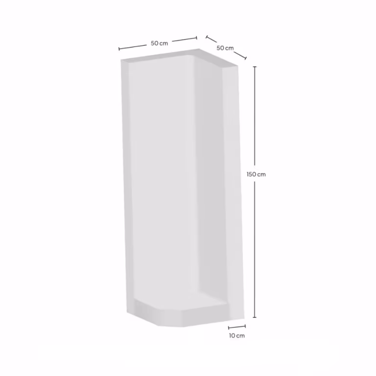 Hoek L-Element 150x50x50x10 cm zichtbeton Grijs
