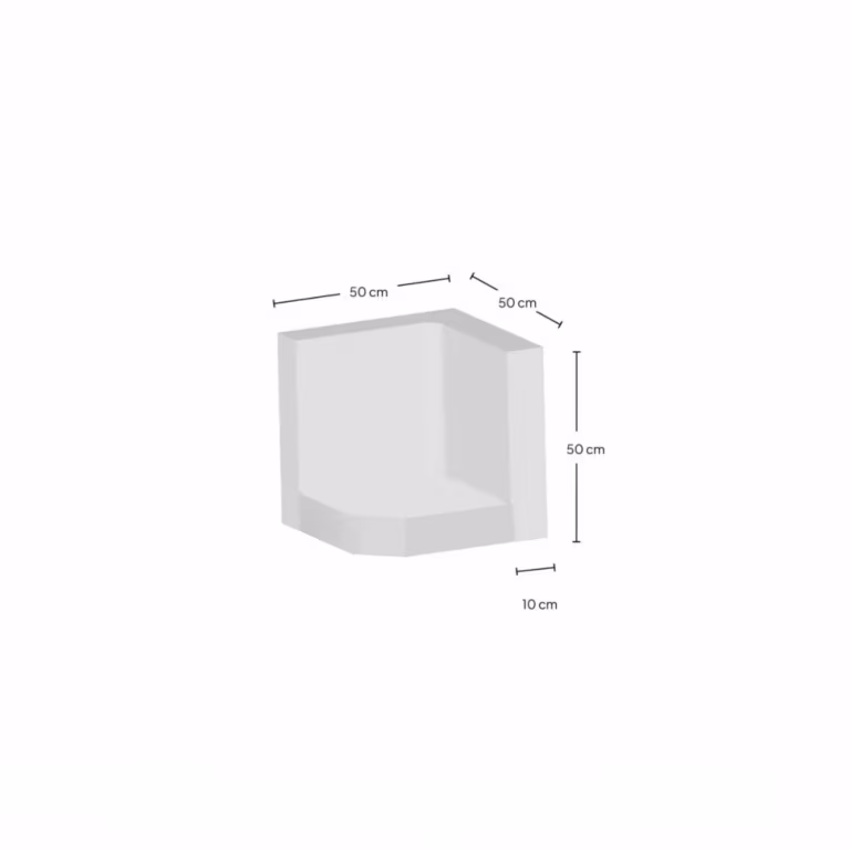 Hoek L-Element 50x50x50x10 cm zichtbeton Grijs