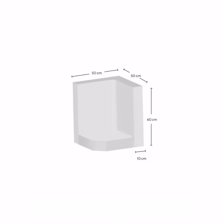 Hoek L-Element 60x50x50x10 cm zichtbeton Grijs