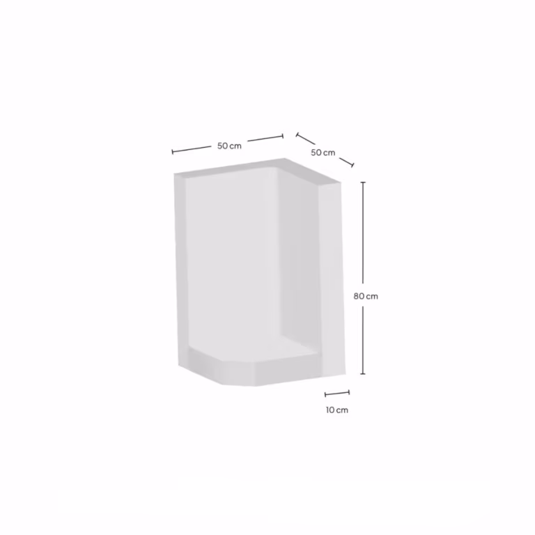Hoek L-Element 80x50x50x10 cm zichtbeton Grijs
