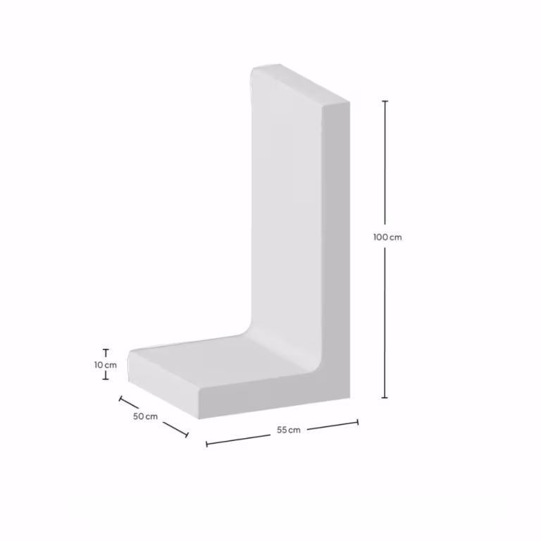 L-Element 100x55x50x10 cm zichtbeton Grijs