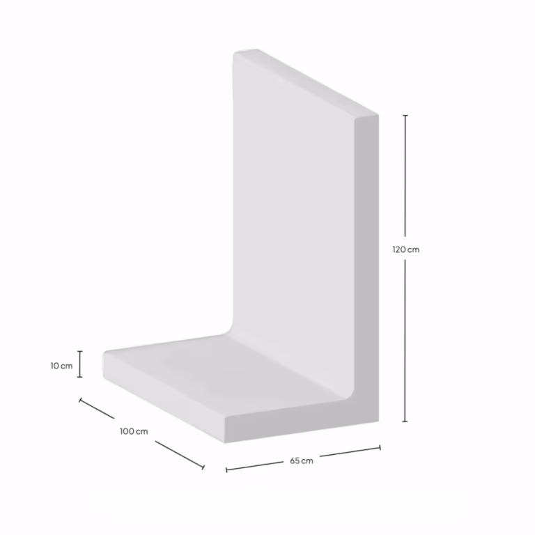 L-Element 120x65x100x10 cm zichtbeton Grijs
