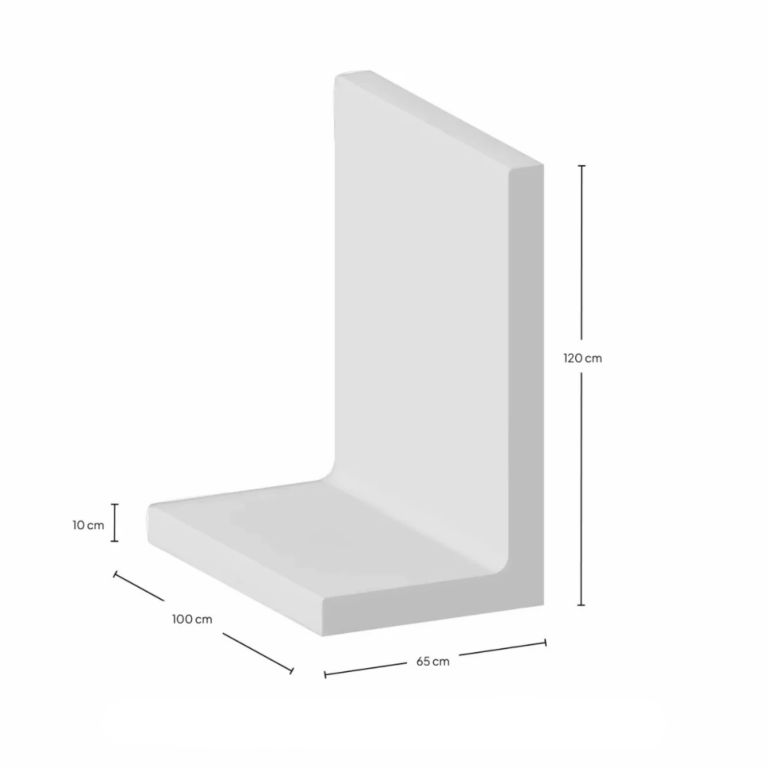 L-Element 120x65x100x10 cm zichtbeton Grijs