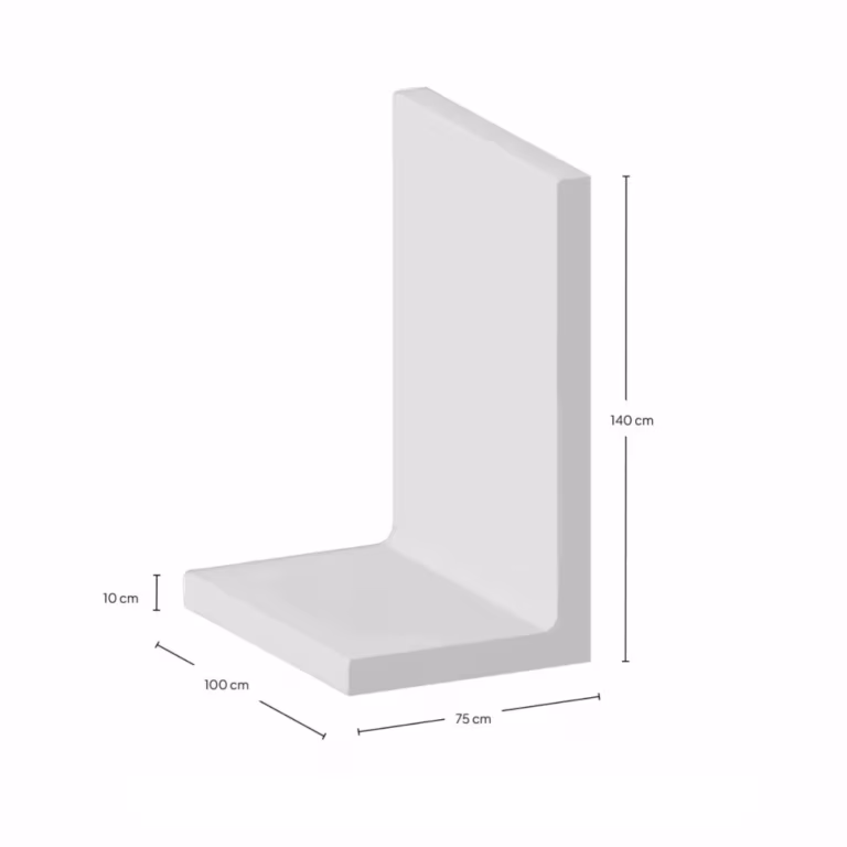 L-Element 140x75x100x10 cm zichtbeton Grijs