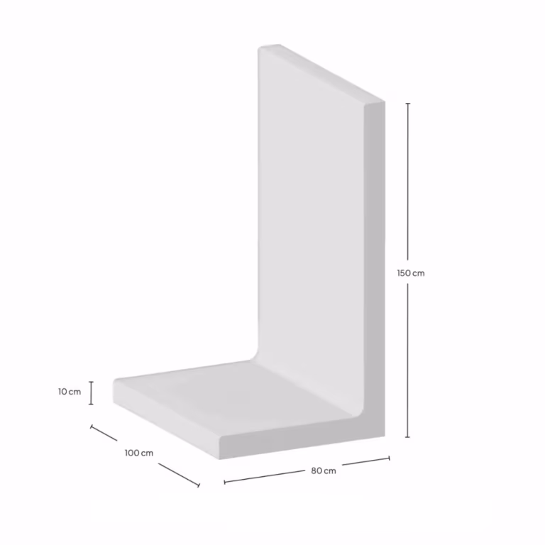 L-Element 150x80x100x10 cm zichtbeton Grijs