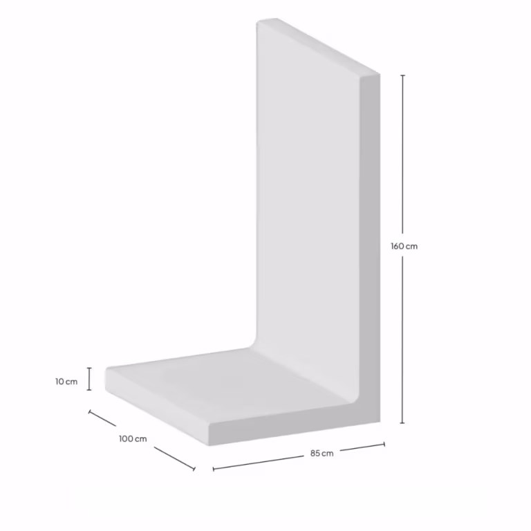 L-Element 160x85x100x10 cm zichtbeton Grijs