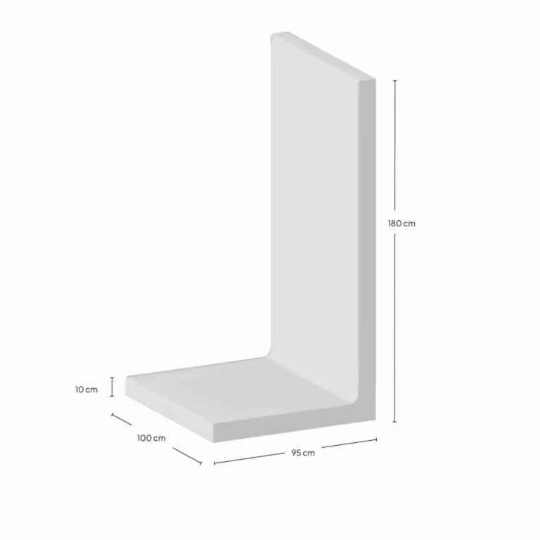 L-Element 180x95x100x10 cm zichtbeton Grijs