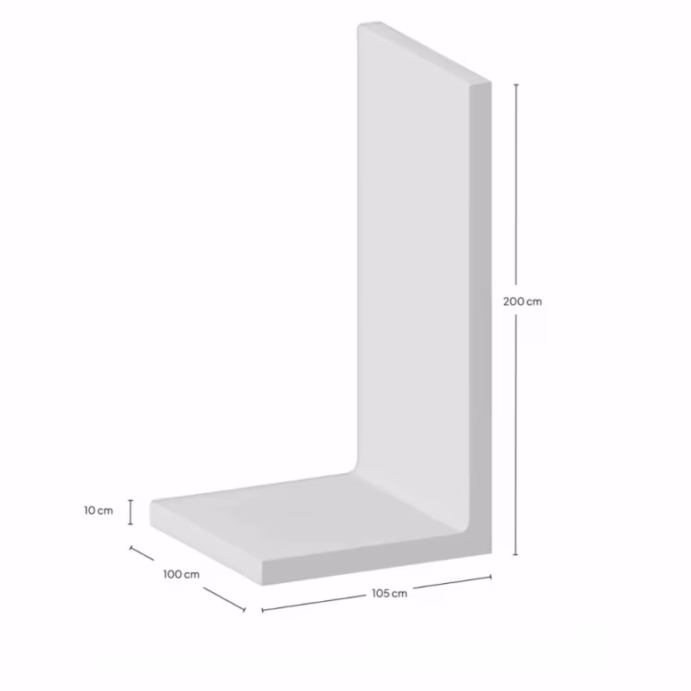 L-Element 200x105x100x10 cm zichtbeton Grijs