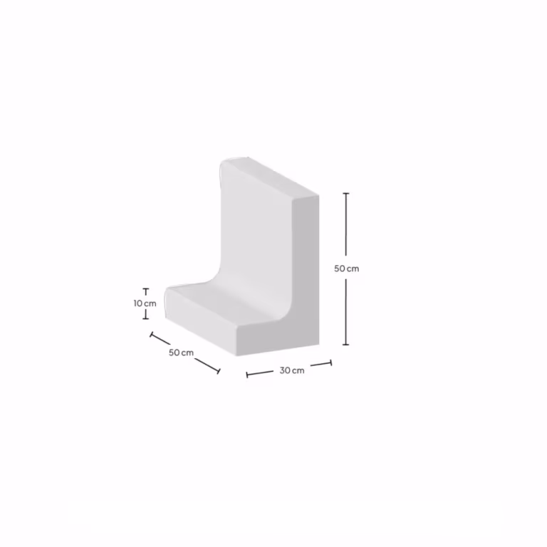 L-Element 50x30x50x10 cm zichtbeton Grijs