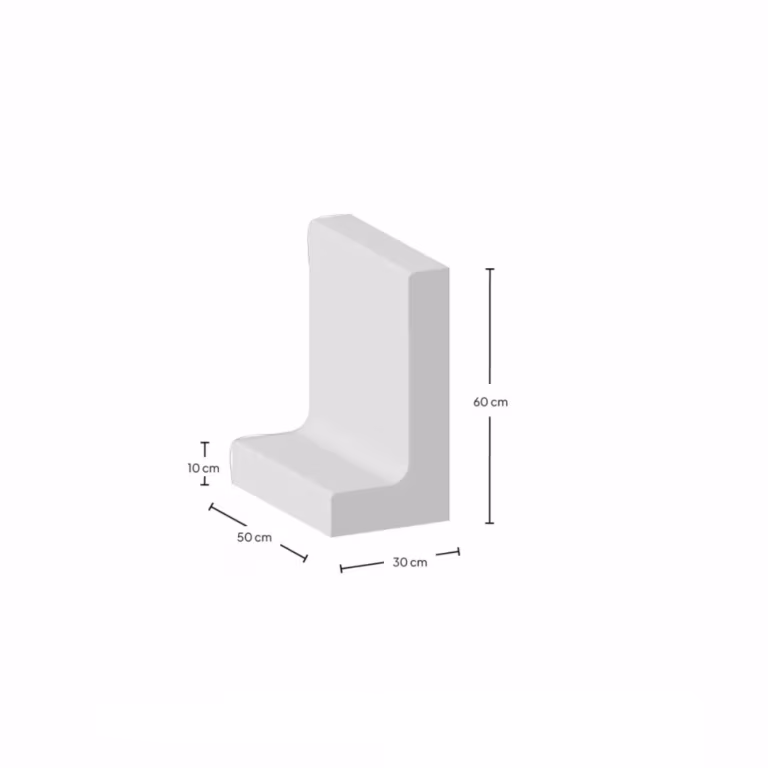 L-Element 60x30x50x10 cm zichtbeton Grijs