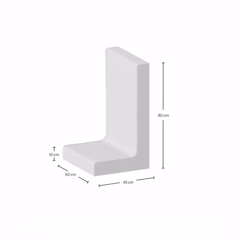 L-Element 80x45x50x10 cm zichtbeton Grijs