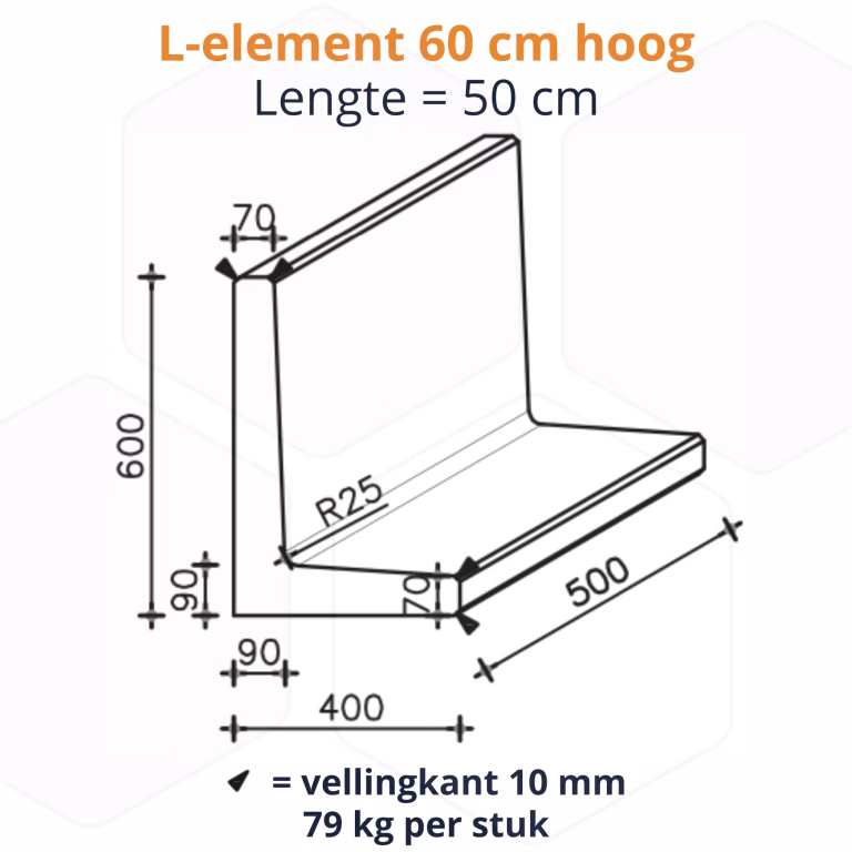 Dirksen L-element 50x40x60