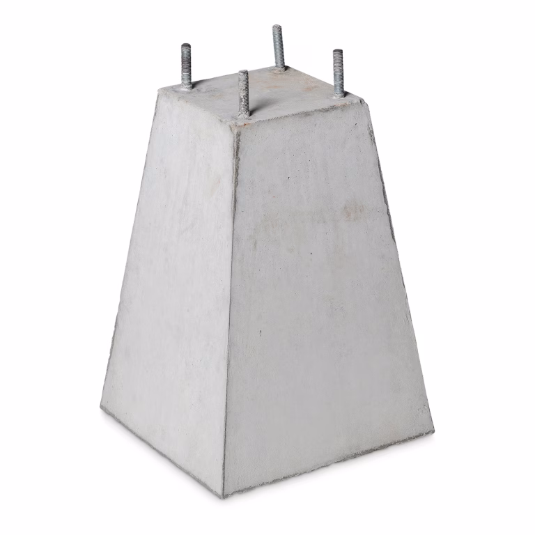 Dirksen Betonpoer 15/15x25/25x35 cm met draadeind 4x M10 Grijs