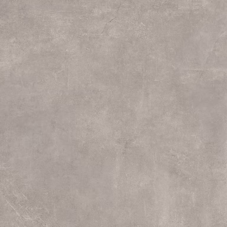 Close-up van taupe Cilento keramische tegel met fijne betonlook, bovenaanzicht
