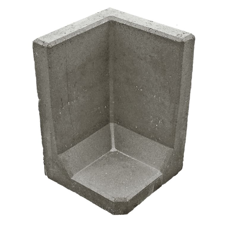 L hoekelement 40x40x40 cm Grijs