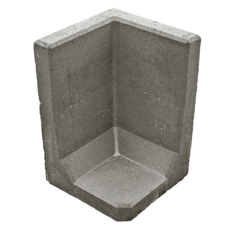 L hoekelement 60x40x40 cm Grijs