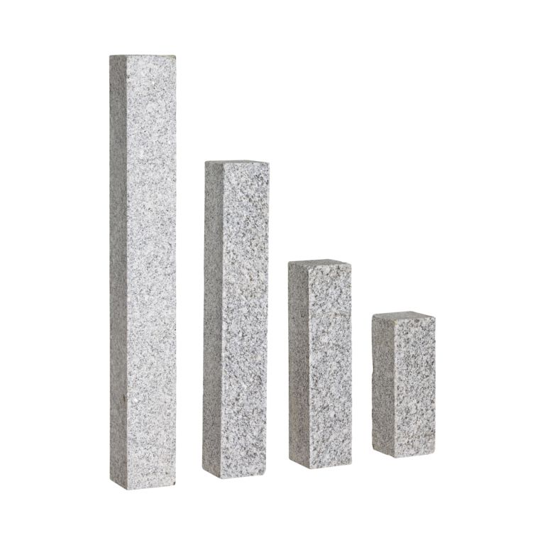 Natuursteen Palissade Graniet Lichtgrijs Piazzo Linea 12x12x30 cm