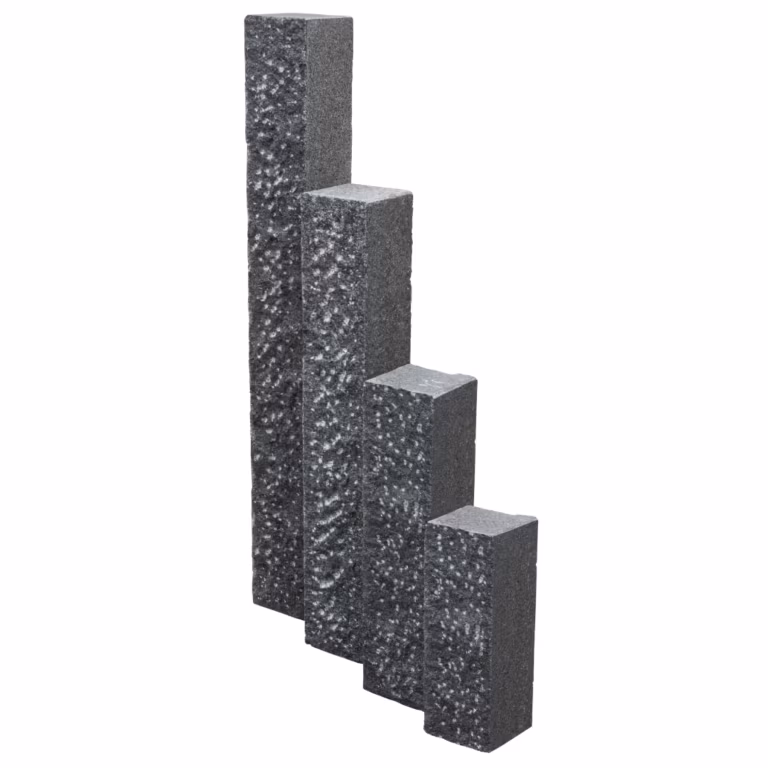 Natuursteen palissade Pacific black premium waterjet elegance 12x12x30 cm