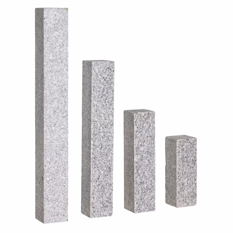 Natuursteen palissade graniet lichtgrijs piazzo linea 12x12x50 cm
