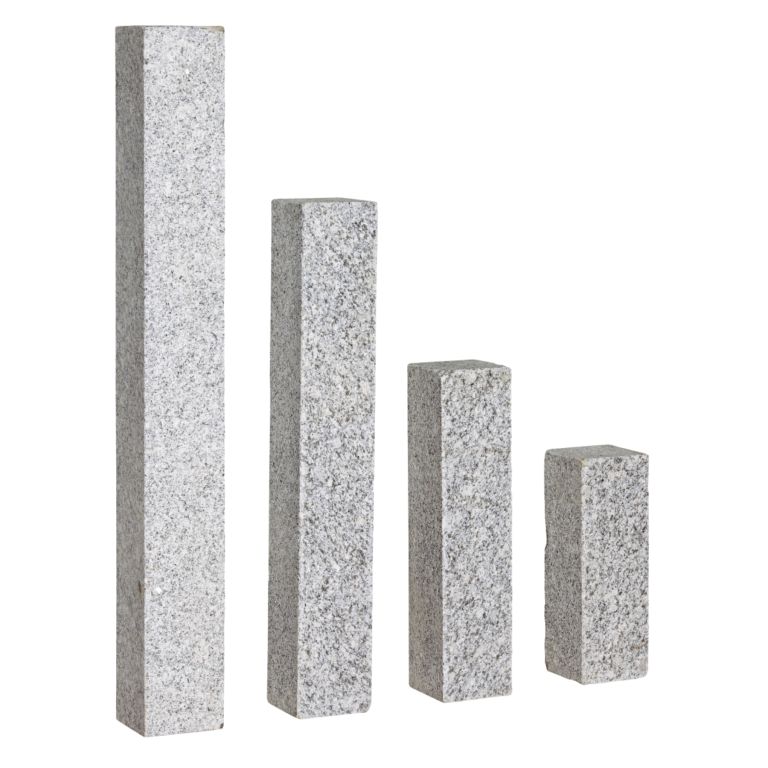 Natuursteen palissade graniet lichtgrijs piazzo linea 12x12x75 cm