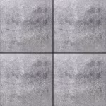 Vier gemêleerd grijze Smartton SE 60x60x4 Matterhorn tegels met zwarte voegen in close-up