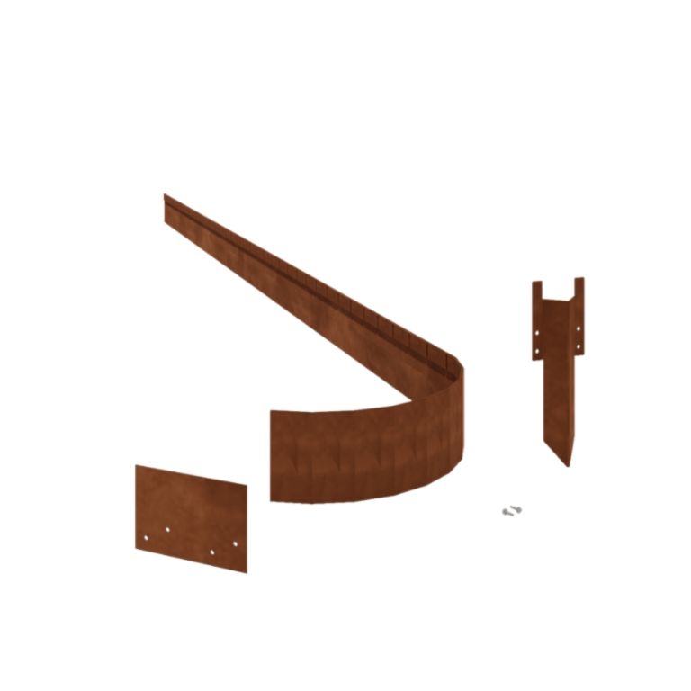 Borderrand Geplet Flex Hoogte 13 cm Set 15 meter Corten