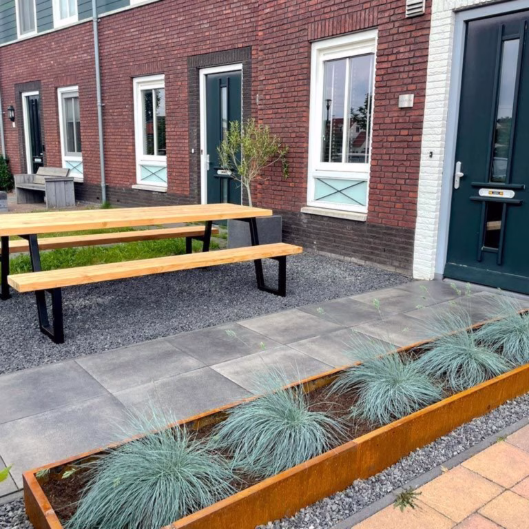 Borderrand Gezet Hoogte 22 cm Set 24 meter Corten-2